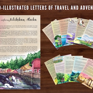 Cartas ilustradas /Geografía para niños/Diario de viaje digital/Educación en el hogar/Educativo imprimible/Hoja de geografía/Montessori imprimible/Aprendizaje