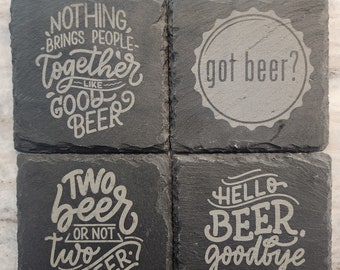 Beer slate coasters