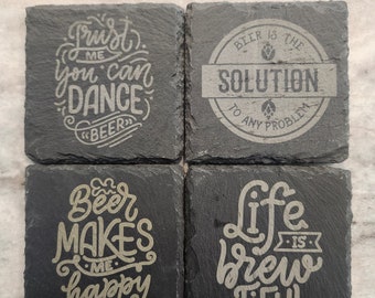 Beer slate coasters