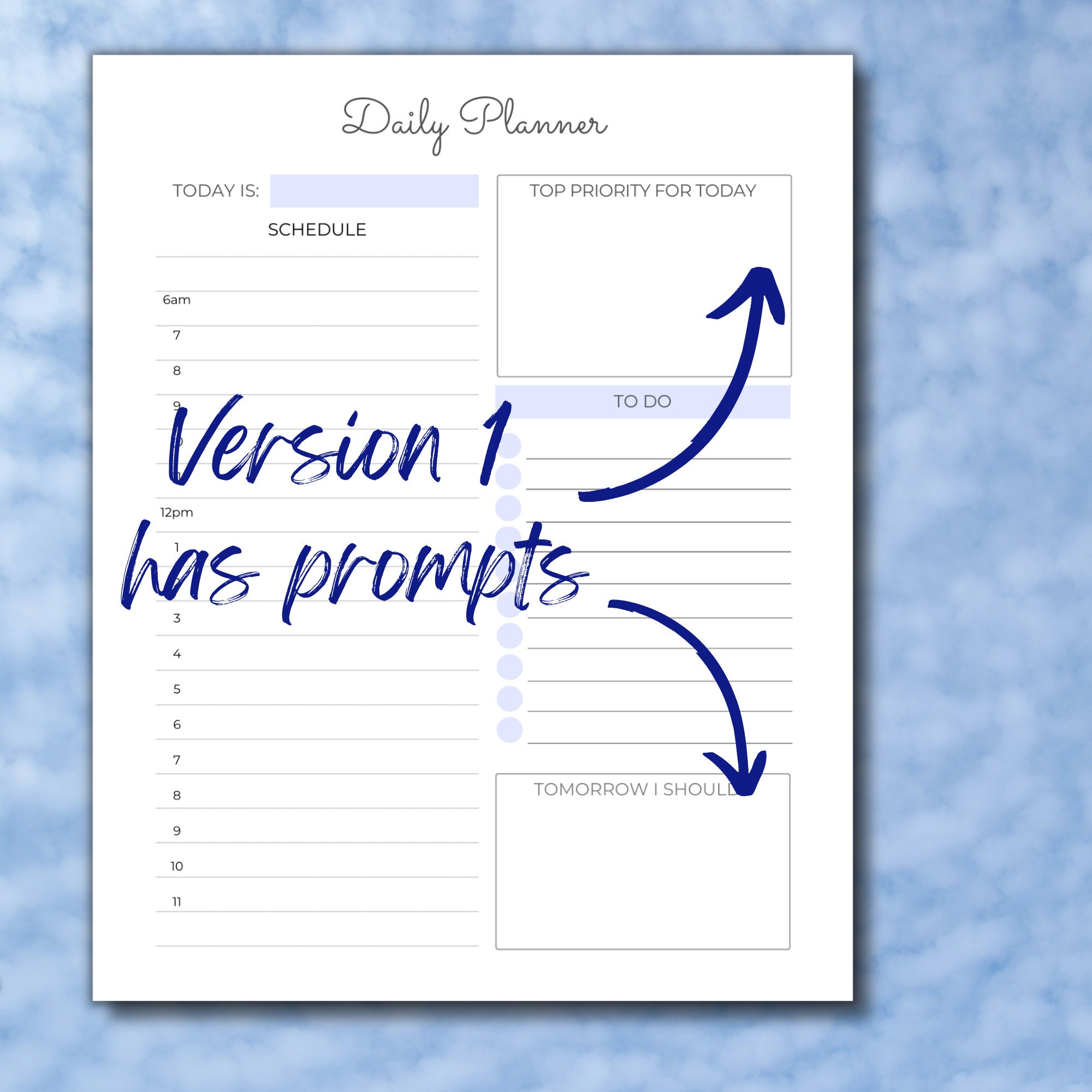 Periwinkle Daily Printable Planner Template - Daily Planner Pages for ...