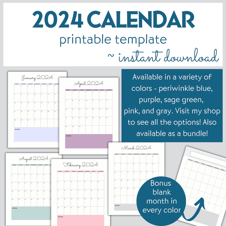 Sage Green Calendar 2025 Printable, Modern Calendar PDF, Simple
