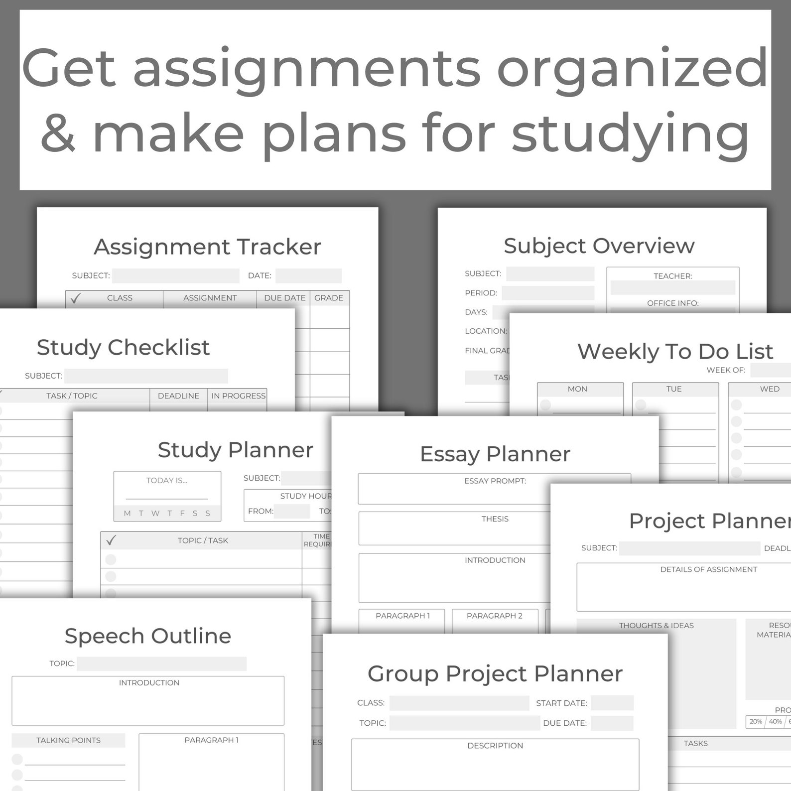 2025 Middle School Planner Printable, Middle School Organization ...