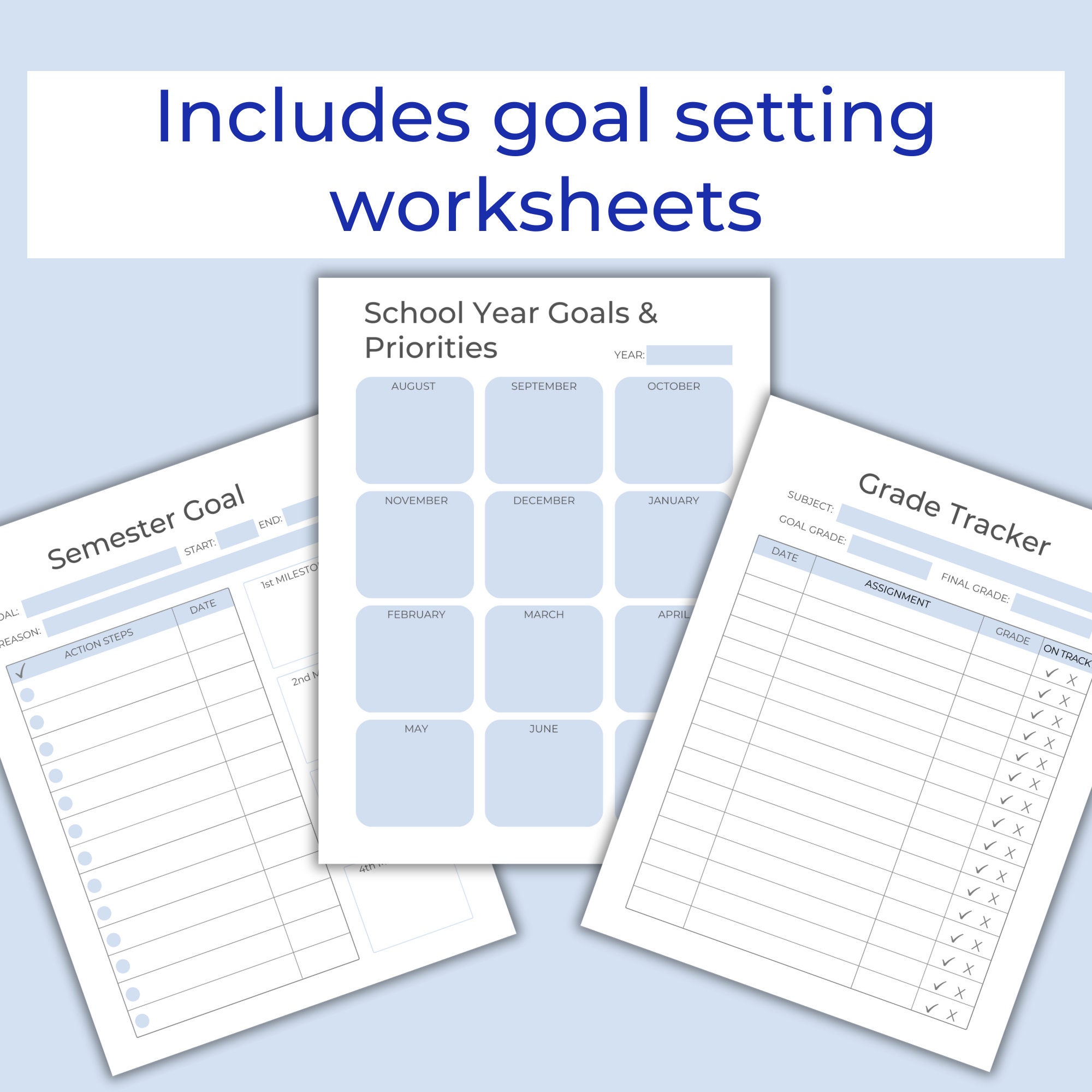 Middle School Student Planner PDF, ADHD Middle School Planner Printable ...