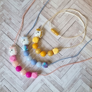 Unicorn Silicone Bead Necklace: Sensory Fidget Jewelry