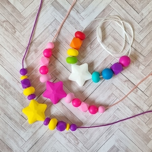 Star silicone necklace | silicone bead star necklace | toddler necklace| kids sensory necklace | fidget necklace | stim jewellery