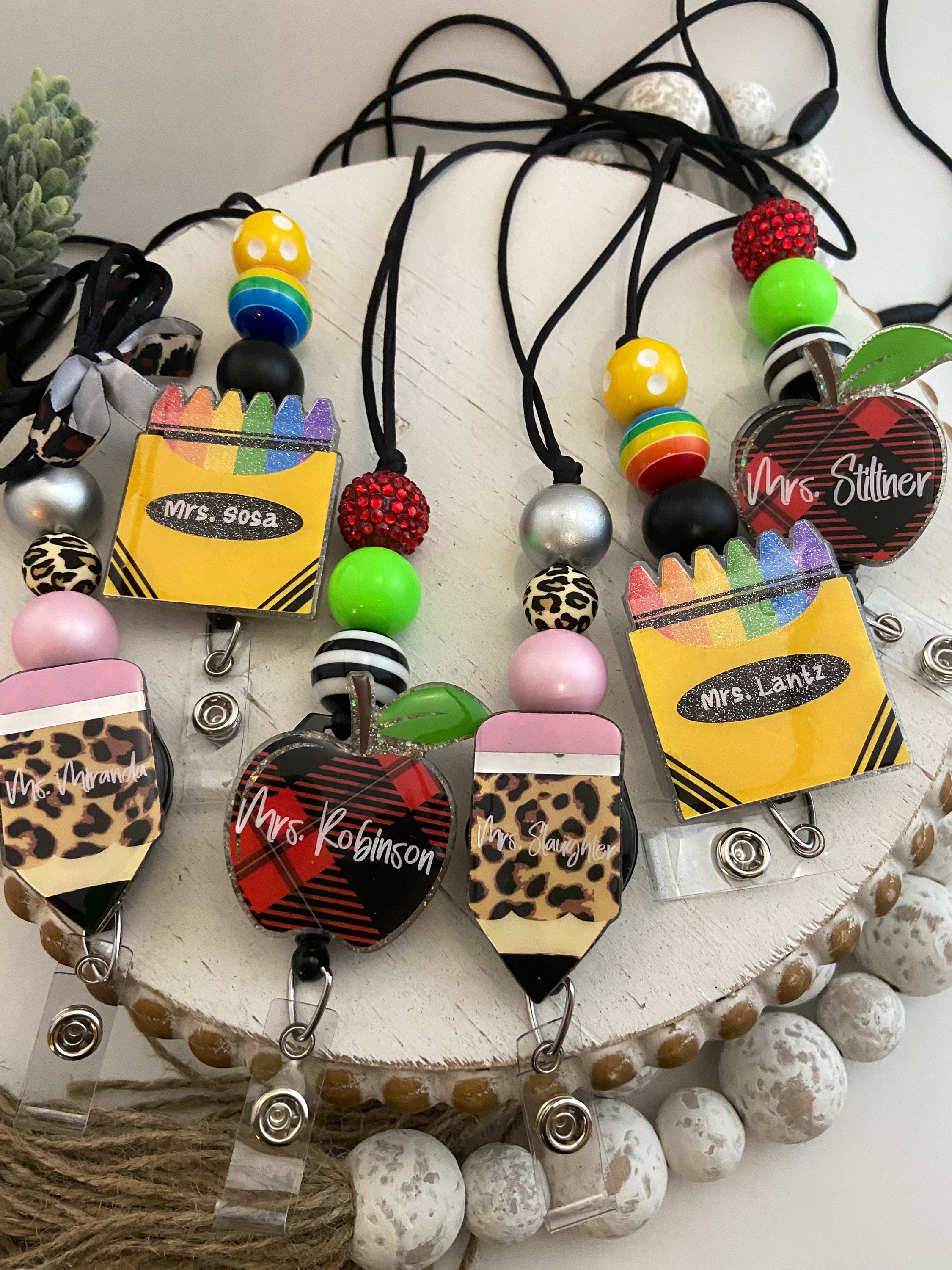 Lanyard and bag tag set, leopard print, school staff gift, break away lanyard, briefcase tag