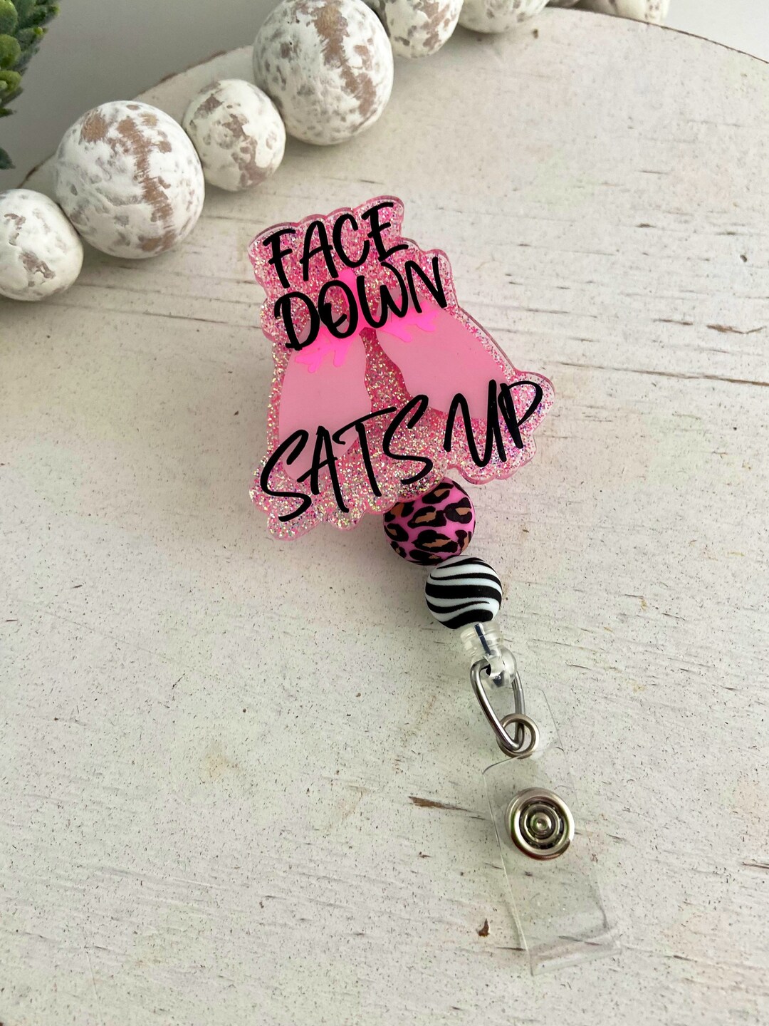 Face Down Sats Up, Lung Badge Reel, Respiratory Badge Reel, RT Badge