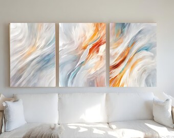 Art print, wall art, abstract art, wind and fire, digital print set of 4,  elegant, instant download, posters, decor