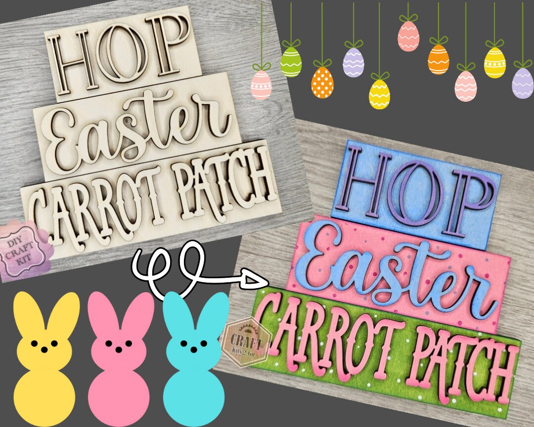 Easter Wood Block Easter Bunny Spring Crafts Easter Crafts Springtime DIY Craft Kits Paint Party