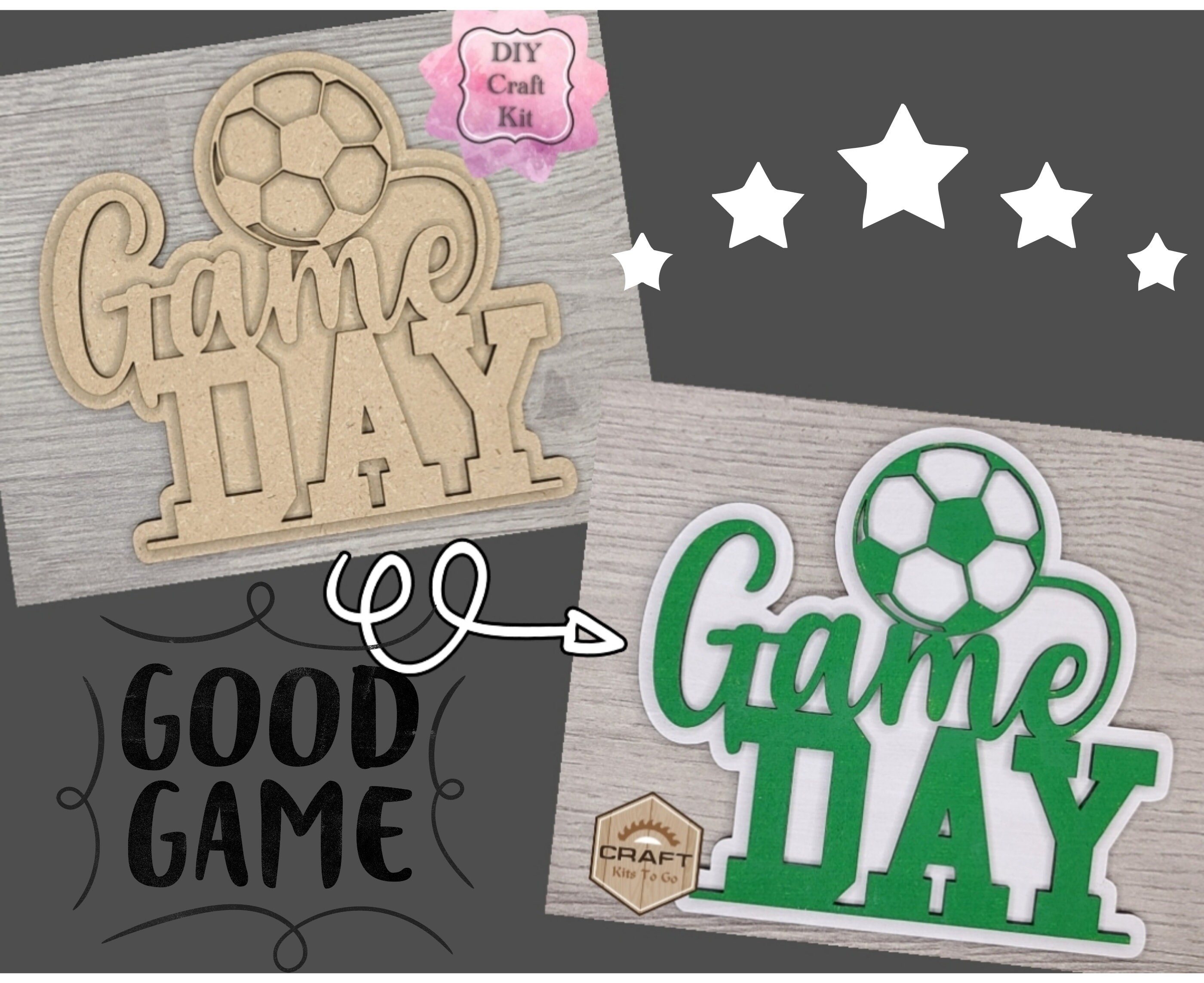 DIY Sports Wood Cutout Paint Kit  Soccer Baseball Football Basketball –  The Farmer's Wife WI
