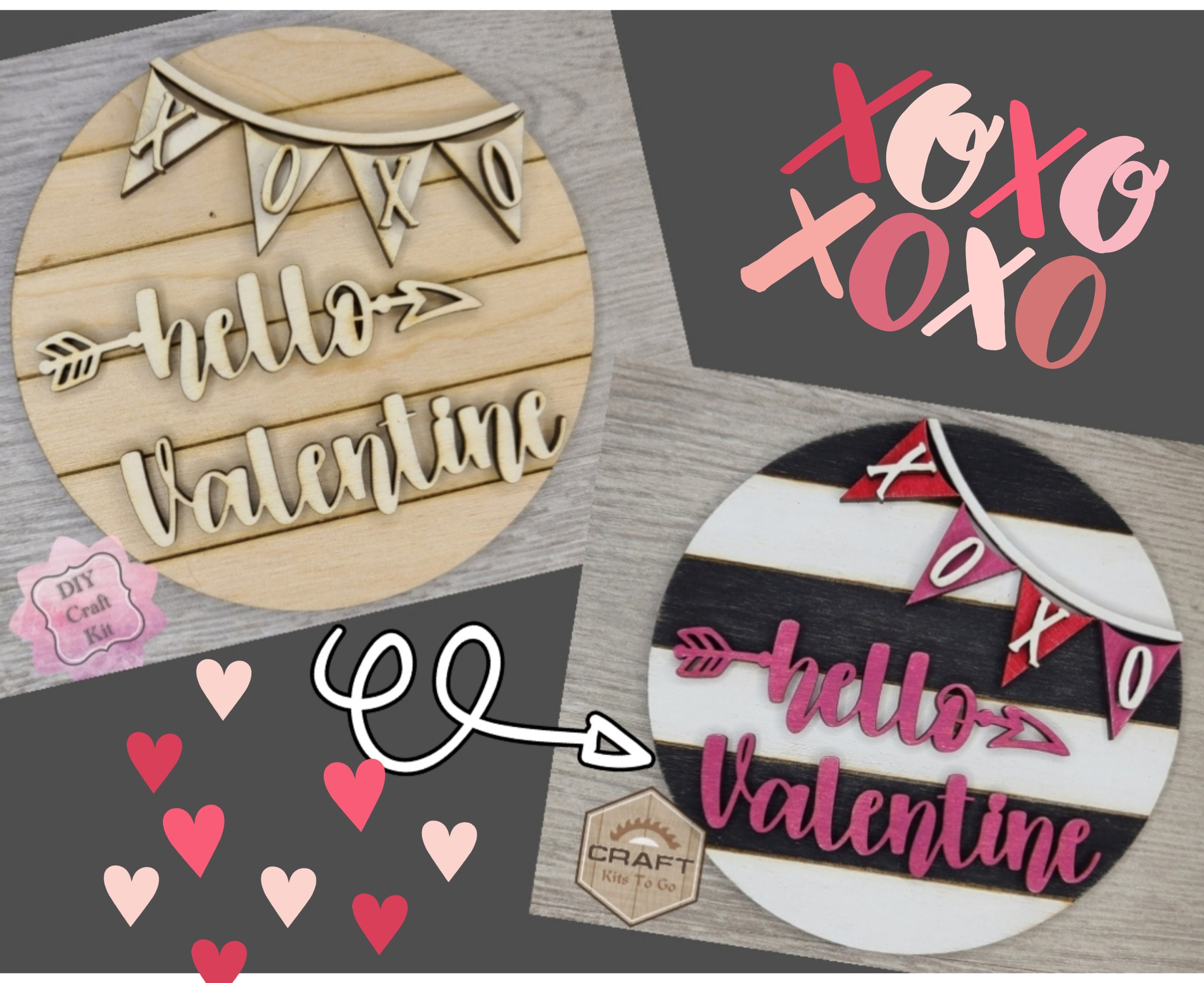 Wooden Valentine Set Craft Kit/ 6 Count or 12 Count – Seniorly