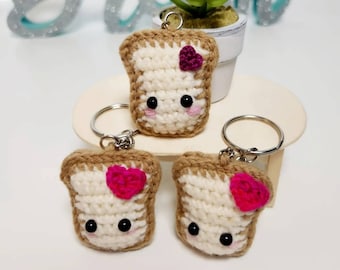 Slice of Bread Keychain | Crochet Keychain | Amigurumi Charm | Crochet Keyring | Keychain | Bag Charm | Amigurumi Toy | Birthday Gift