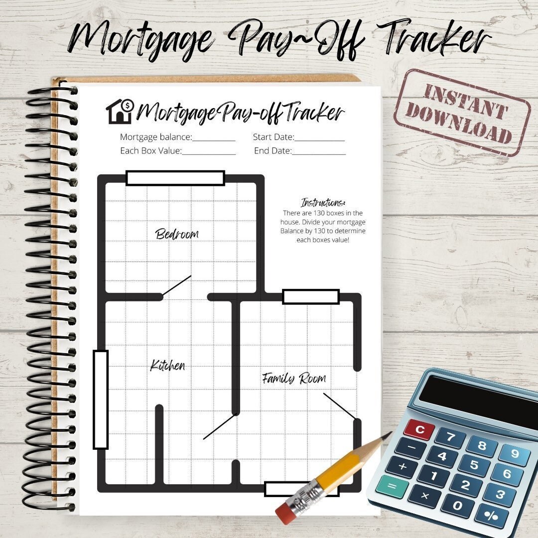Mortgage Payoff Tracker/debt Tracker/money Challenge/savings Chart/home ...