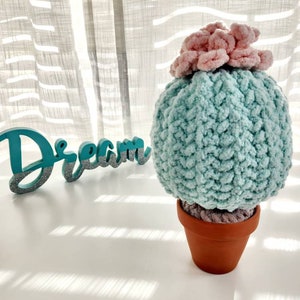 Crochet Plush Cactus with Clay Pot | Large Cactus | Cactus Gift | Fake Cactus Decor | Stuff Cactus | Plant Gift | Artificial Succulents