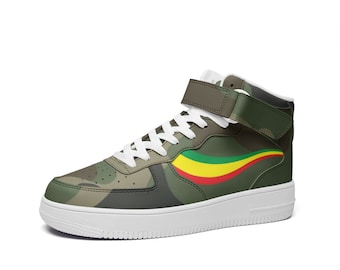 AF1 Inspired, Camo sneakers, Rasta, Reggae