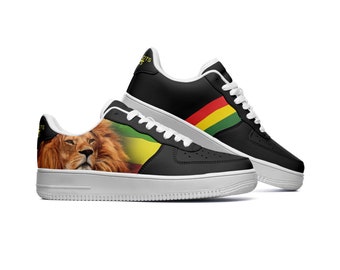 Baskets Rasta, chaussures Rasta, chaussures en cuir, chaussures personnalisées athlétiques, chaussures décontractées. Chaussure basse