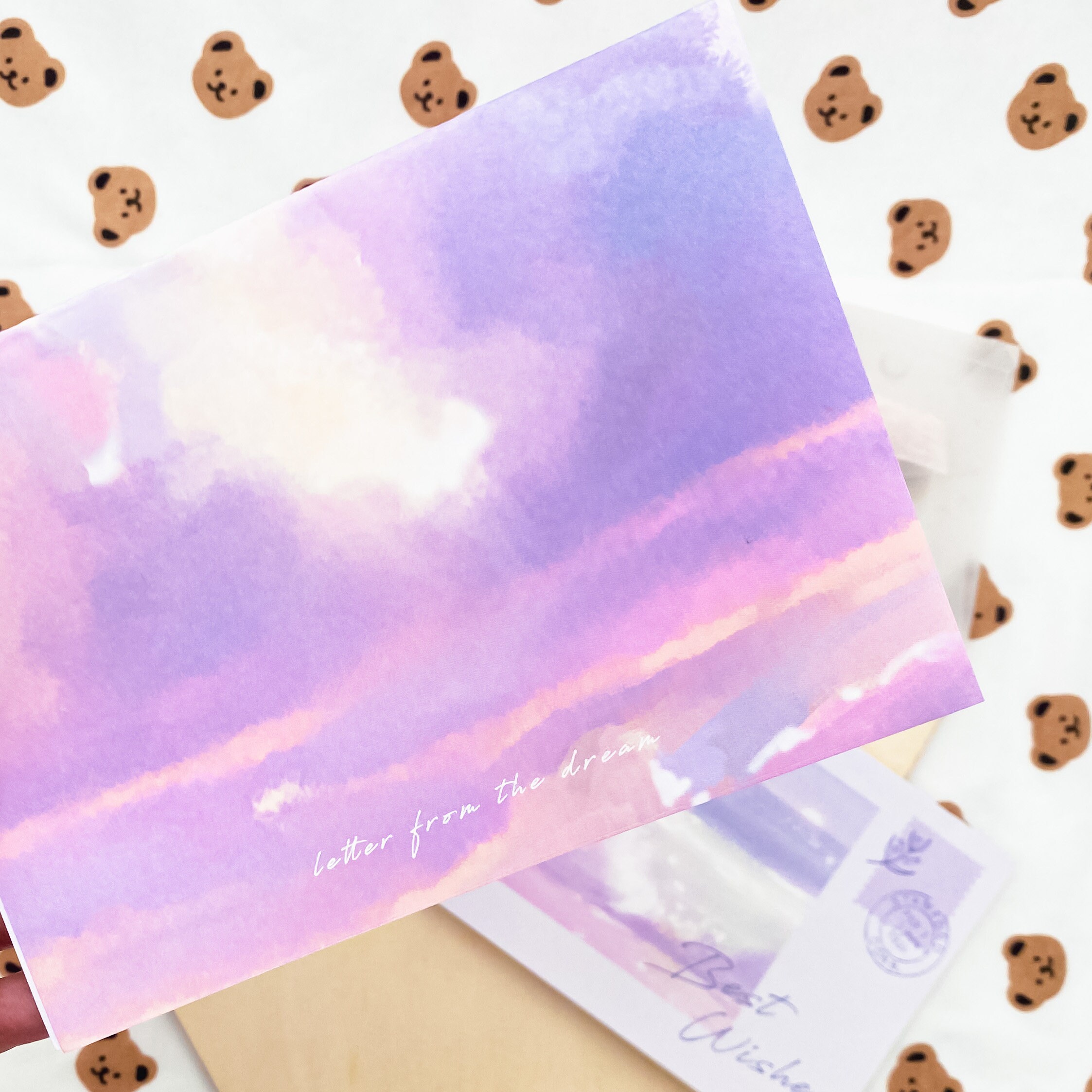 Pastel Color Ribbon Card Letter Set Elegant Cloud Themed for Lovers ...