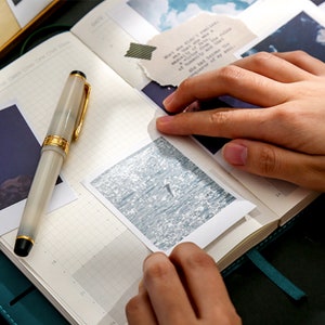 Bullet Journal Memo Sticker Pack Polaroid Night Stars View Esthetisch kantoor, schoolwerk vanuit huis