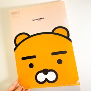 Korea Kakao Friends Ryan Lion Cartella file A4 Doc Perfetto per organizzare documenti Certificato di nascita Porta carta per animali ufficio scuola lavoro da casa