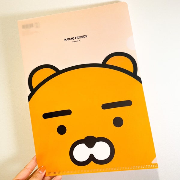 Korea Kakao Friends Ryan Lion A4 Doc File Folder Perfect Organise Documents Birth Certificate Pet paper holder office school work from home