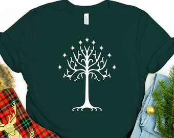 Reality Glitch Tree Of Gondor Baby Grow Shirt, White Tree of Gondor T-Shirt, Mischief Shirt, Tree of Gondor Sign T-Shirt