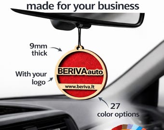 Custom Logo Wooden Car Air Freshener, Double-Sided Business Branding Diffuser