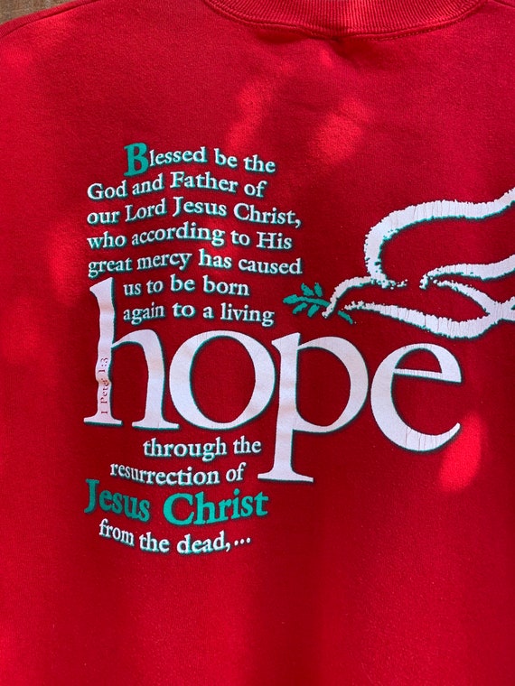 Vintage 90’s “I have Hope” Christmas sweatshirt s… - image 2