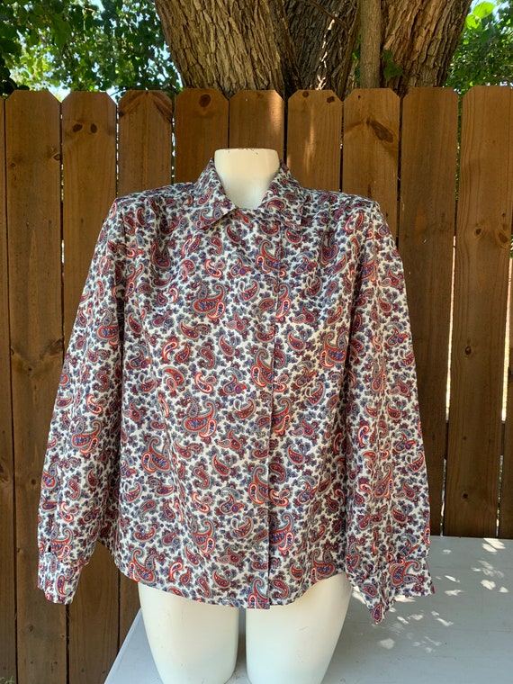 Vintage 60s David Strauss Blouse size 14P, True V… - image 2