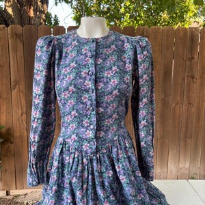 Laura Ashley Purple Dress - Etsy