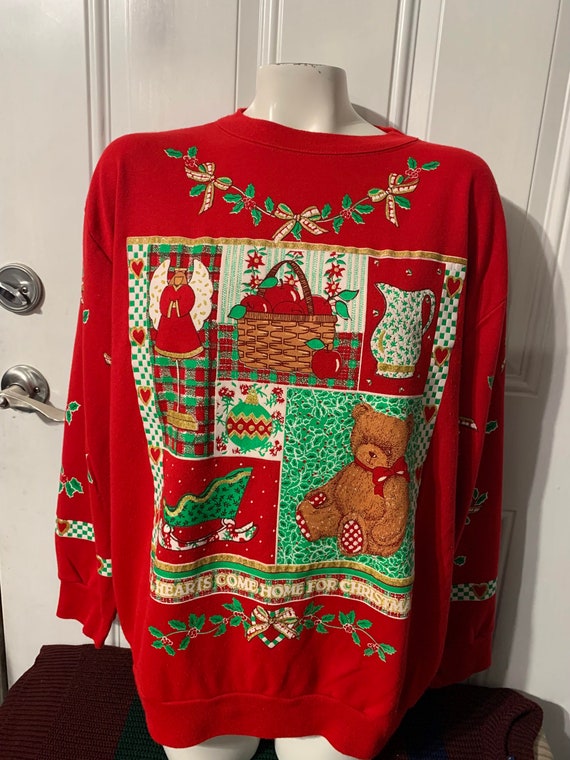 Vintage 90s Christmas sweatshirt size Large by Ch… - image 1