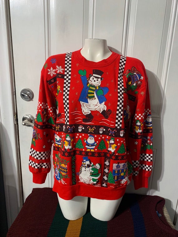 Vintage 90s Christmas Holiday Spirit Sweatshirt s… - image 1