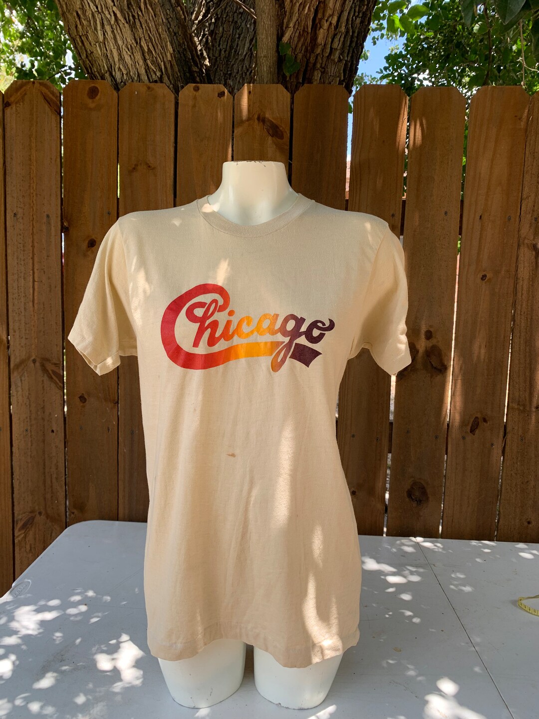 1970s Vintage Chicago Band Single Stitch Tshirt Size L Made in USA 50/