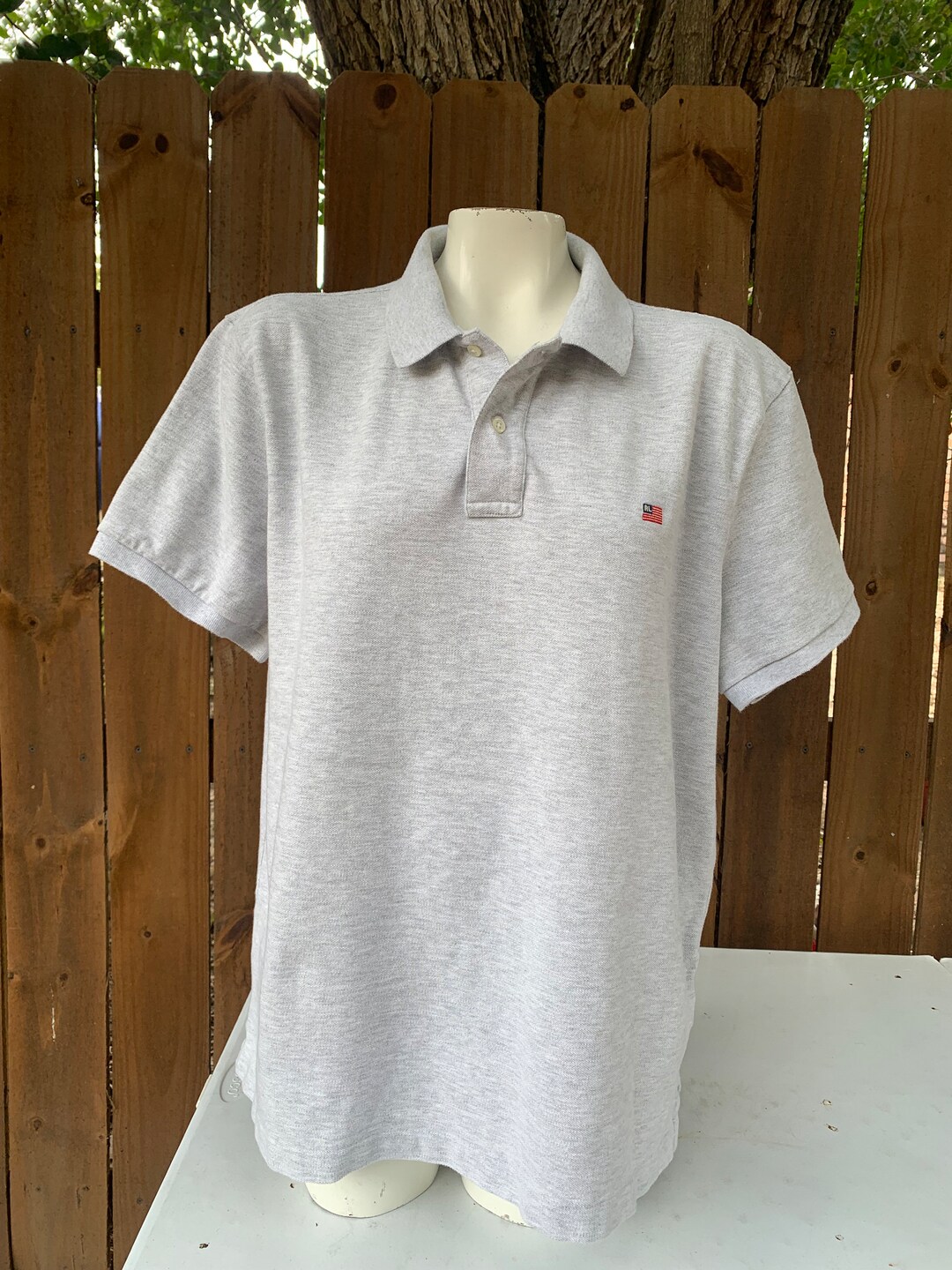 90's Vintage Polo Ralph Lauren Small USA Flag Embroidered Polo