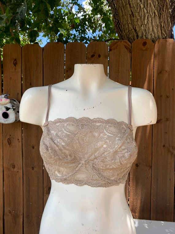 Vintage Olga Unlined Satin Bra Shiny Size 38C