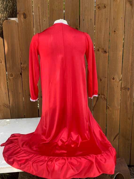 70s Vintage Ladies sleepwear size Small, Red soft… - image 4