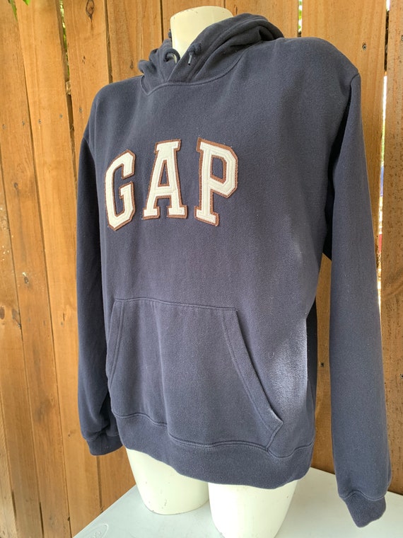 Y2K Vintage GAP Men's Hoodie Size Small, 2000s, Blue Hoodie