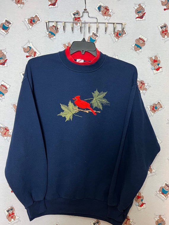 90s vintage Cardinal Bird sweatshirt size XL by Je