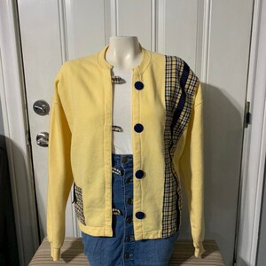 Vintage 90s Customized button up women’s sweater size XL.