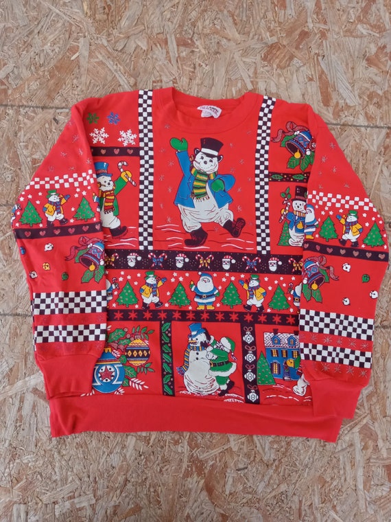 Vintage 90s Christmas Holiday Spirit Sweatshirt s… - image 4