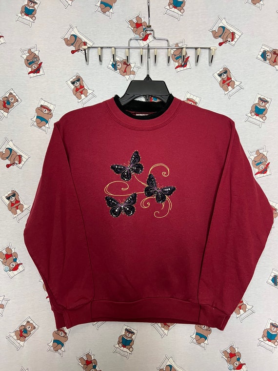 90s grandma butterfly sweatshirt by Morning Sun si