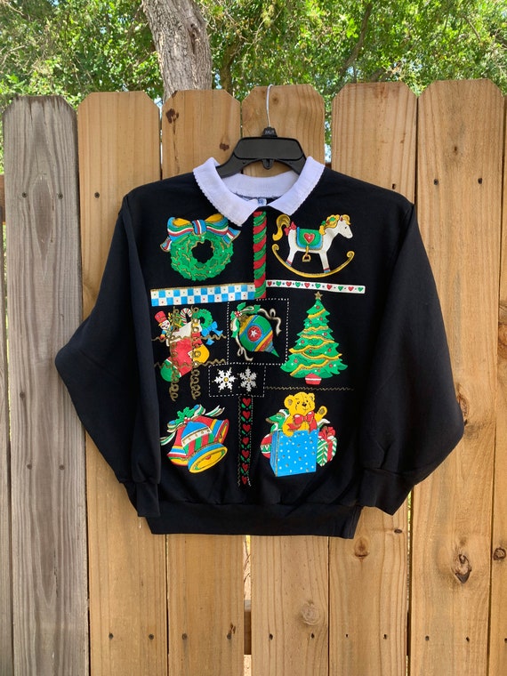 Vintage Karen Blake Collared Christmas sweater mad