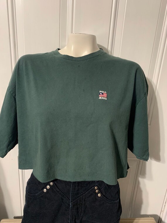Vintage polo crop tee top