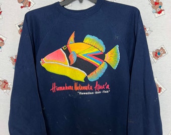 90s vintage Hawaiian State Fish sweatshirt size L