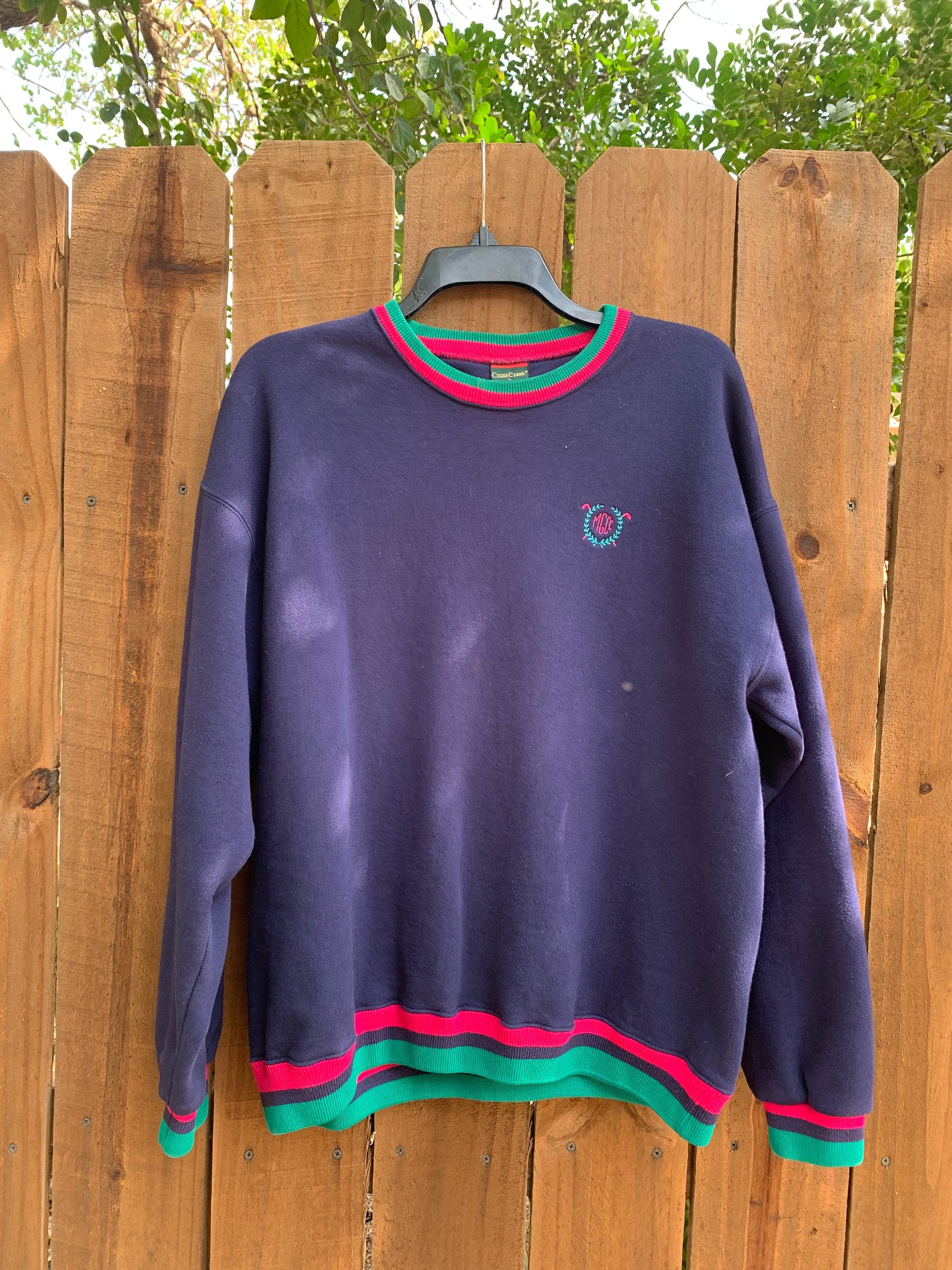 90s Vintage Cross Creek Large Sweatshirt Made in USA, Blue 90s Vintage Cross Creek Large Sweatshirt Made in USA, Blue