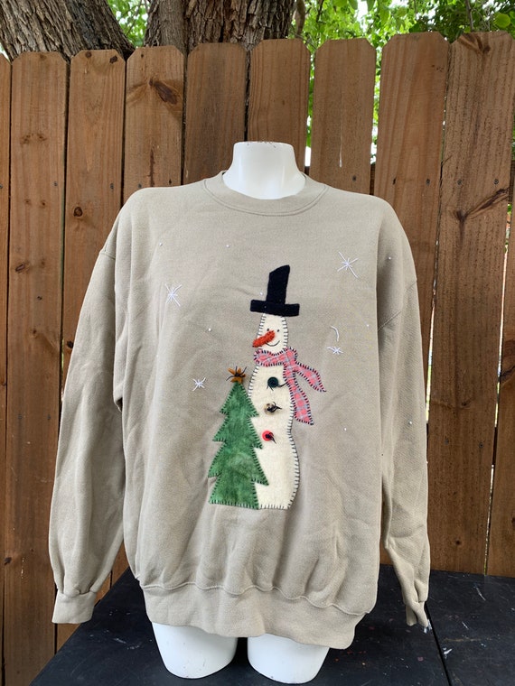 90’s Vintage “Snowman” Crewneck Pullover Sweatshir