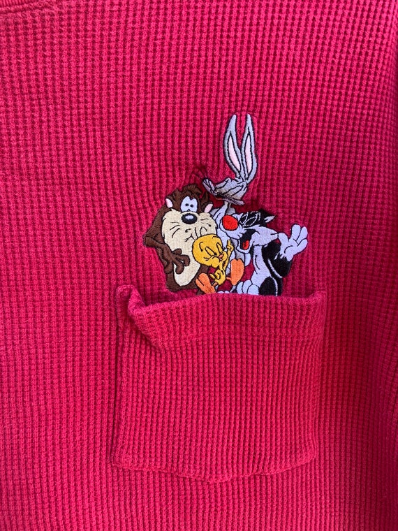 Vintage 1990s Looney Tunes embroidered short slee… - image 2