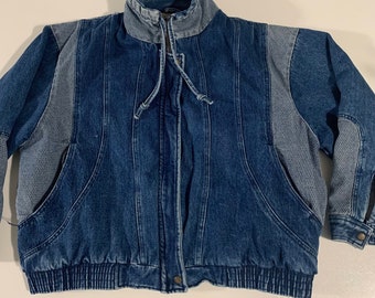 Vintage 80-90s Ruth Douglas denim jacket bomber jacket size 20W.