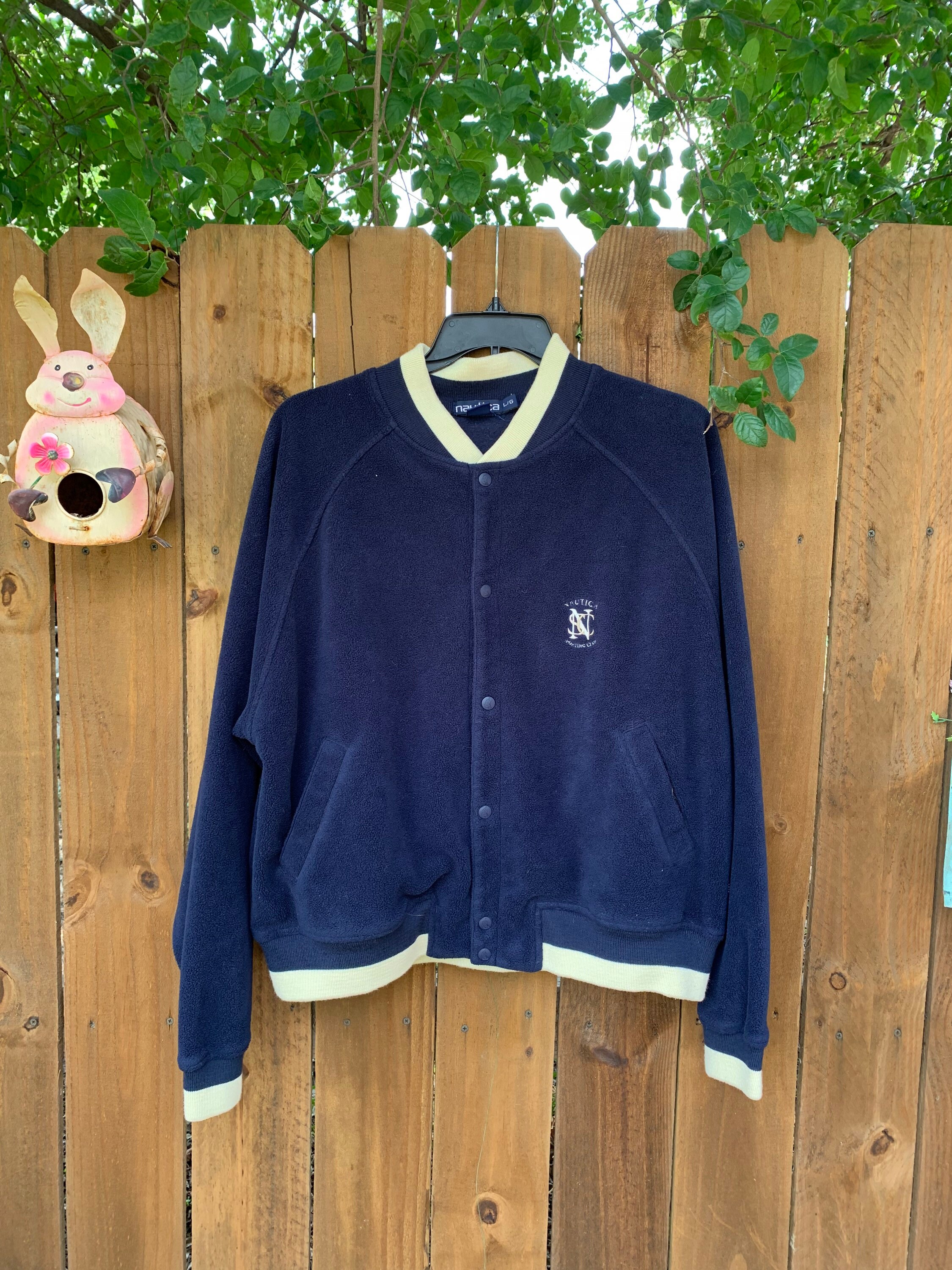 Veste Polaire Réversible Nautica Homme Taille M – Gris Et Bleu Marine, Vintage