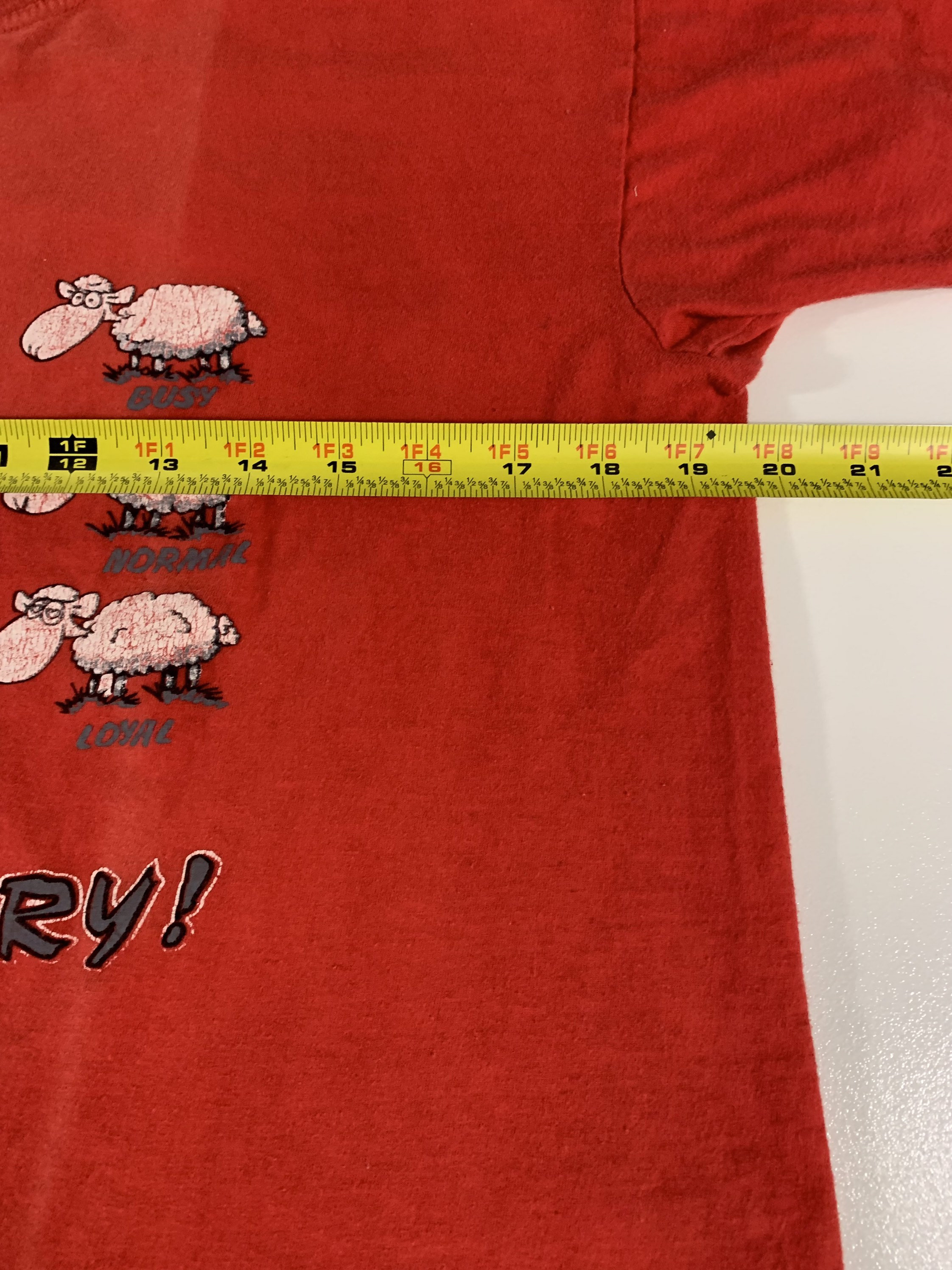 Vintage “sheep” Unisex Red T-shirt Size M. - Etsy