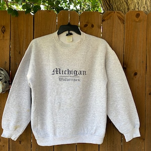 Jaren 90 vintage Michigan Wolverines trui met ronde hals maat Large van TSi Hurricane,WV.